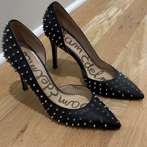 Sam Edelman Black Silver Studded Heels